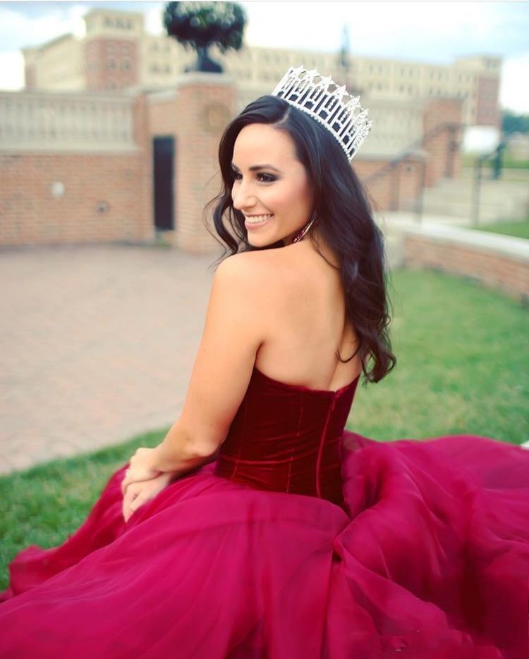 Romantic Burgundy Wedding Dresses velvet bodice 2019 Sweetheart Ball Gown vestido de noiva Tulle Bridal Dress Plus Size Wedding Gowns