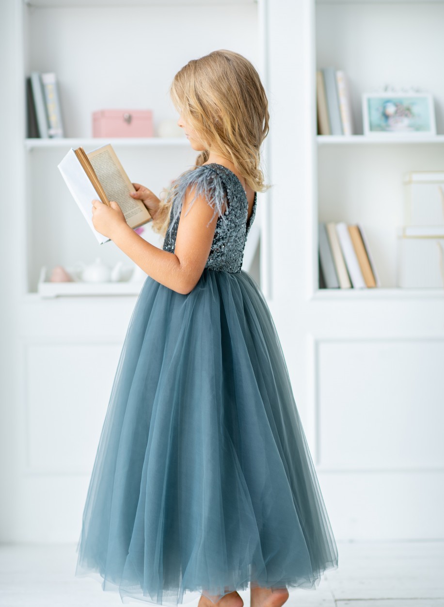 2020 Cute Girls Pageant Dresses Sleeveless Feather Sequins Ankle Length Flower Girl Dresses For Wedding First Communion Gowns Custom Made
