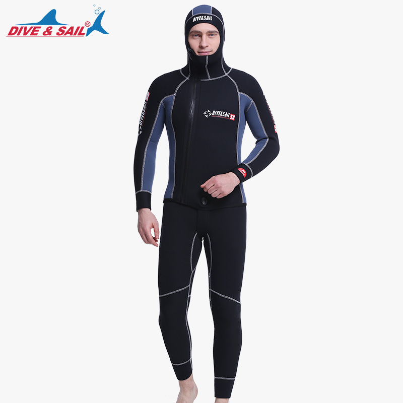 DIVE&SAIL 2 Piece 5MM SCR Neoprene Men' Wetsuit Hooded Diving Suit Zipper Split Diving Suit Double Professional Thicken Warm
DIVE&SAIL 2 Piece 5MM SCR Neoprene Men' Wetsuit Hooded Diving Suit Zipper Split Diving Suit Double Professional Thicken Warm