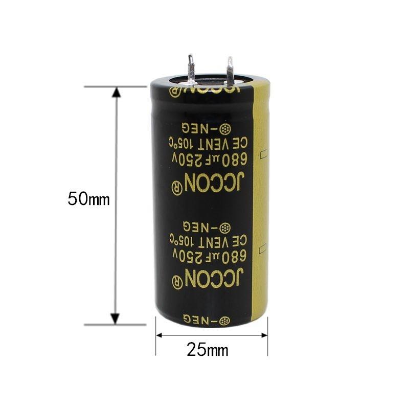 JCCON Thick-foot Electrolytic Capacitor 250v680uf Volume 25x50 Inverter Power