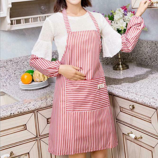 Simple Striped Home Kitchen Cooking Catering Cute Plain Unisex Apron Dress With Oversleeve
Simple Striped Home Kitchen Cooking Catering Cute Plain Unisex Apron Dress With Oversleeve