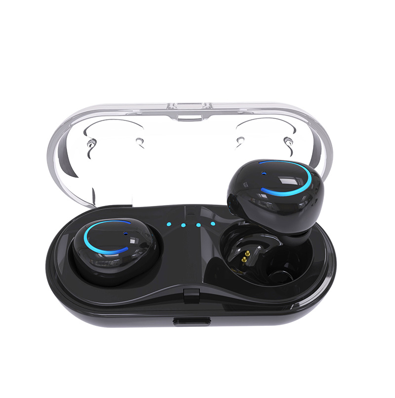 Binarual wireless intelligent Bluetooth headphones bass stereo denoise earphone HD calls touch control charging box MINI Invisible headset