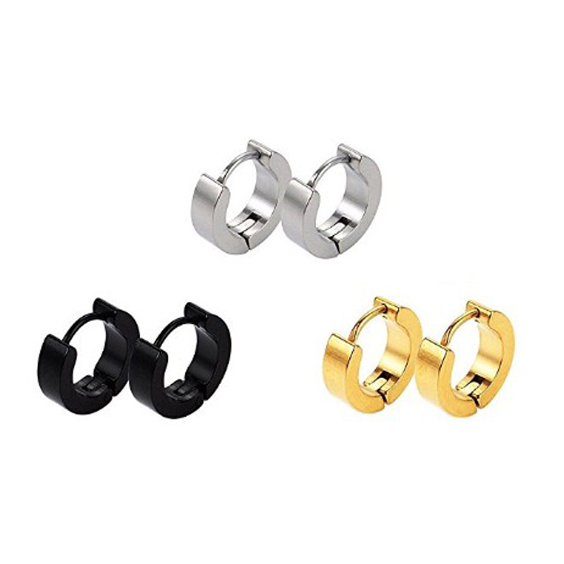 9 pairs/set Hip Hop Stud Hoop Earrings New Style Punk Stainless Steel Earrings Jewelry Wholesale