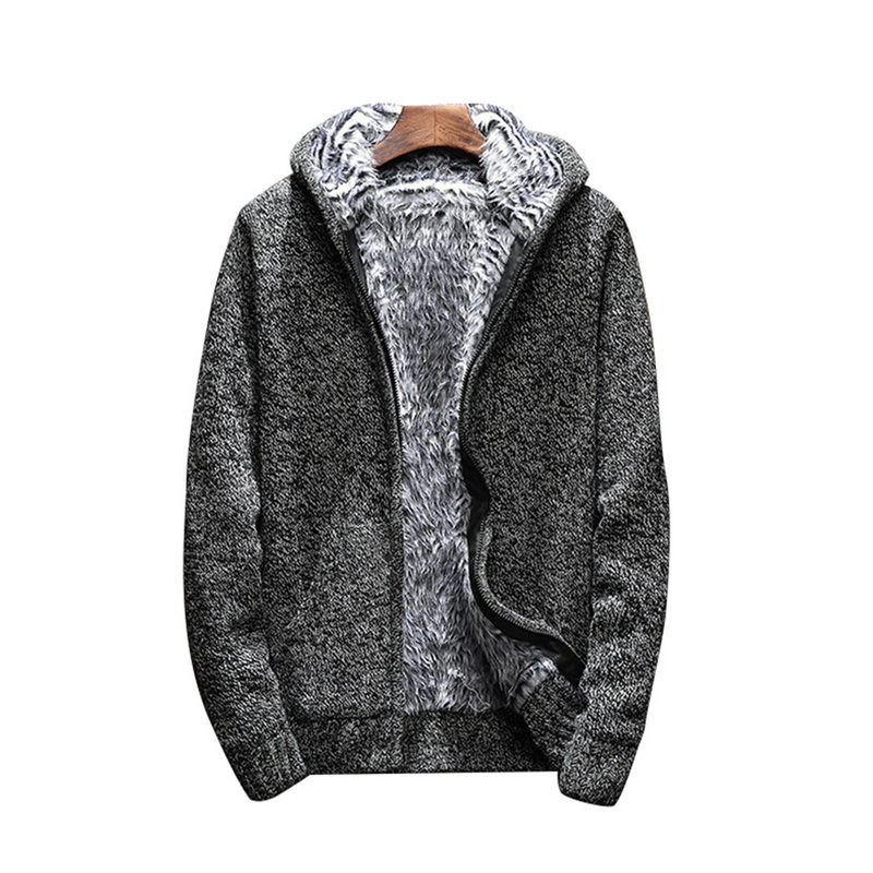 Men Zipper Cardigan Coat Fleece Warm Hoodies Sweaters Casual Autumn Winter Sweatercoat Vintage Pockets Hoody Chompas Para Hombre