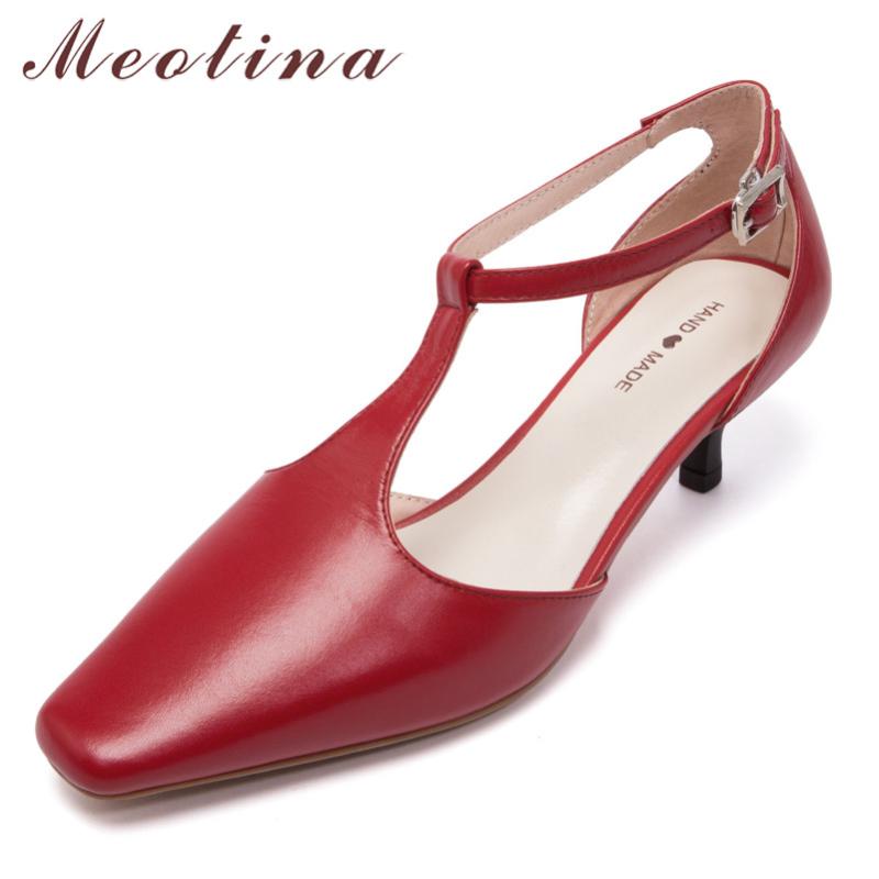 Meotina High Heels Women Pumps Natural Genuine Leather Thin Heel T-Strap Shoes Real Leather Buckle Square Toe Shoes Lady Size 39, Black
Meotina High Heels Women Pumps Natural Genuine Leather Thin Heel T-Strap Shoes Real Leather Buckle Square Toe Shoes Lady Size 39, Black