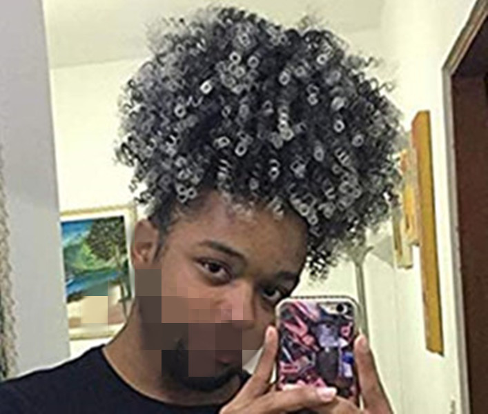 Afro Puff Ponytail Drawstring Real hair Short Kinky Curly Ombre grey Pineapple Ponytail Donut Chignon Hairpieces Wrap Updo Hair Extension