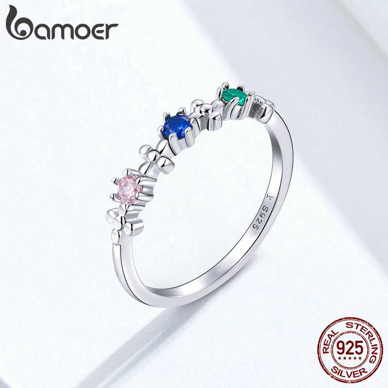Cluster Rings Bamoer GXR637 925 Silver Ring Colorful Rainbow Zirconia Simple Minimalistic Gift For Her Glitter Fine Jewel Casual Style
Cluster Rings Bamoer GXR637 925 Silver Ring Colorful Rainbow Zirconia Simple Minimalistic Gift For Her Glitter Fine Jewel Casual Style