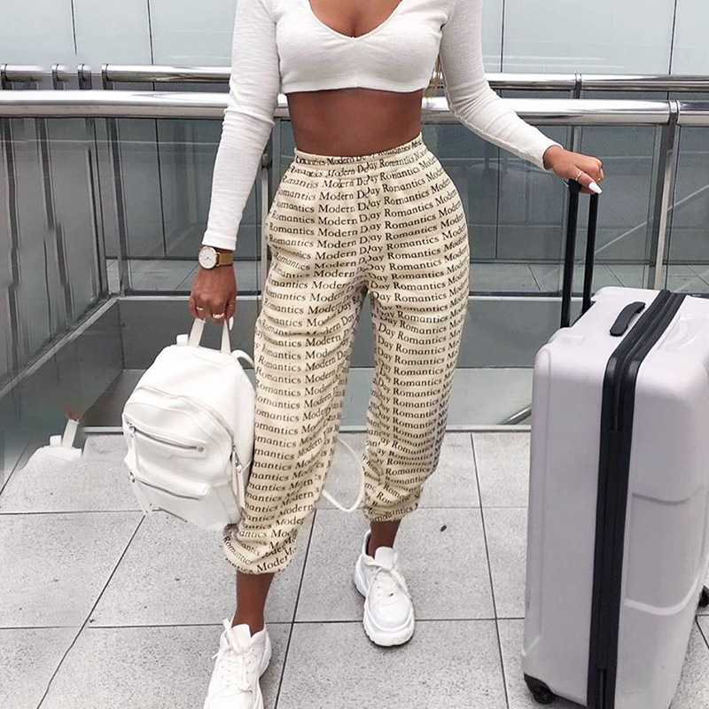 Women Letter Print Joggers Loose Casual Street Fashion Khaki Trousers Spring Autumn Harajuku Capris Femme Sweat Pants Sweatpant Y200114, White
Women Letter Print Joggers Loose Casual Street Fashion Khaki Trousers Spring Autumn Harajuku Capris Femme Sweat Pants Sweatpant Y200114, White