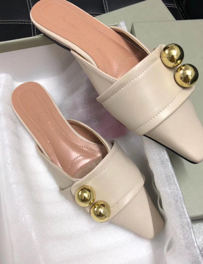 Free shipping classical metal buckle leather mules flat sandals for women, Black 
Free shipping classical metal buckle leather mules flat sandals for women, Black