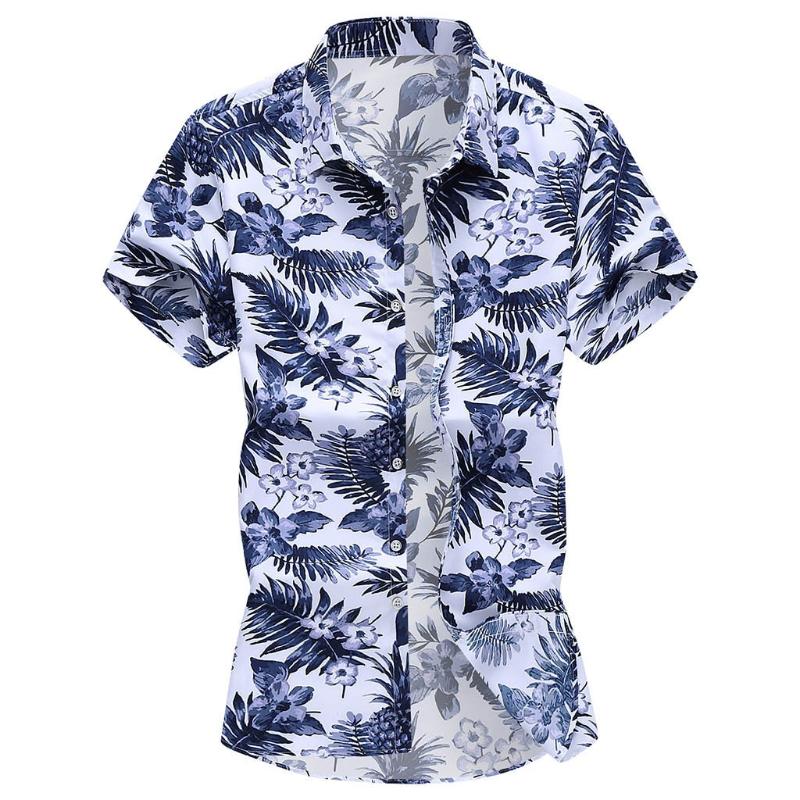 KLV short sleeve male shirt Cotton Blend tunic men's Fashion Slim Loose Hawaii blouse Printed Turn-down Collar Tops, Blue
KLV short sleeve male shirt Cotton Blend tunic men's Fashion Slim Loose Hawaii blouse Printed Turn-down Collar Tops, Blue