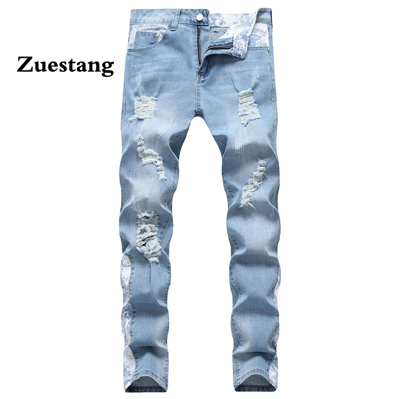 Zeustang 2020 Spring Punk Style Men's Jeans Fashion Casual New Straight High Elasticity 29-42 Washed Ripped Hole Trousers, Picture 3
Zeustang 2020 Spring Punk Style Men's Jeans Fashion Casual New Straight High Elasticity 29-42 Washed Ripped Hole Trousers, Picture 3