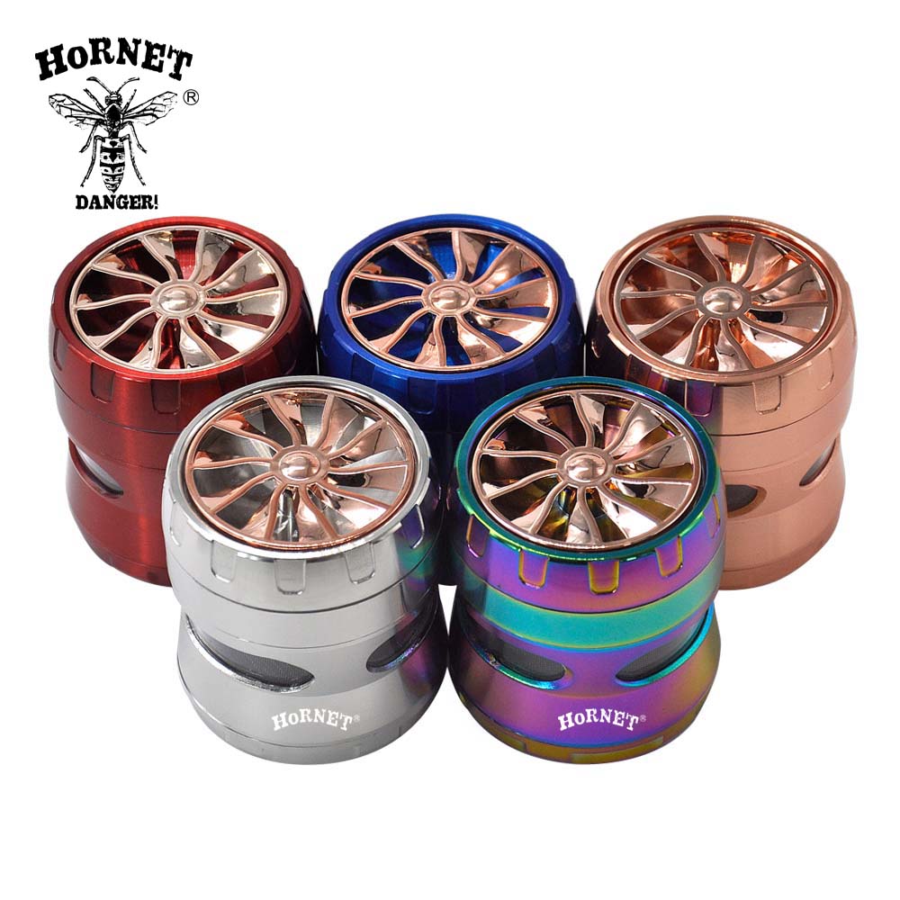 HORNET Wheel Style Zinc Alloy Herb Grinder With Big Window 63MM 4 Pieces Metal Tobacco Herb Grinder Spice Miller Smoking Pipe Accessories
HORNET Wheel Style Zinc Alloy Herb Grinder With Big Window 63MM 4 Pieces Metal Tobacco Herb Grinder Spice Miller Smoking Pipe Accessories