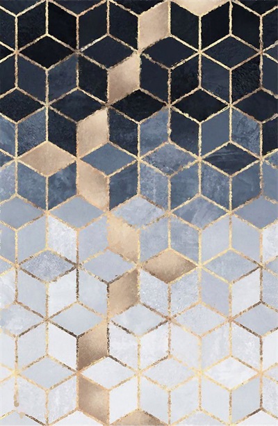 Fashion Modern Abstract Golden Black Grey Diamonds Door Foot Bathroom Kitchen Mat Living Room Bedroom Decorative Carpet Area Rug