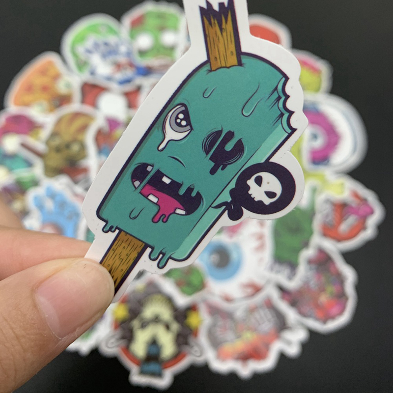 50pcs/lot Horrible Skull Stickers Graffiti Skeleton Funny DIY Sticker for Motorcycle Bicycle Lage Skateboard Laptop Guitar