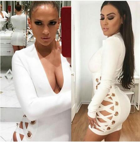 High Quality White Long Sleeve V-neck Side Hollow Out Rayon Bandage Dress Sexy Evening Party Dress, Blue
High Quality White Long Sleeve V-neck Side Hollow Out Rayon Bandage Dress Sexy Evening Party Dress, Blue