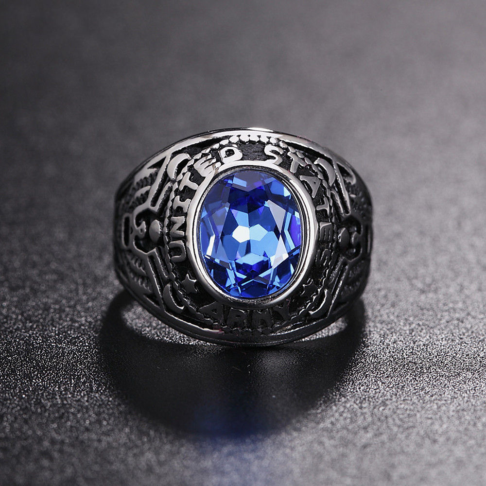 Big gemstone jewelry rings vintage attractive titanium steel jewel ring soldier gem ring casting ring for man army free shipping, Silver
Big gemstone jewelry rings vintage attractive titanium steel jewel ring soldier gem ring casting ring for man army free shipping, Silver