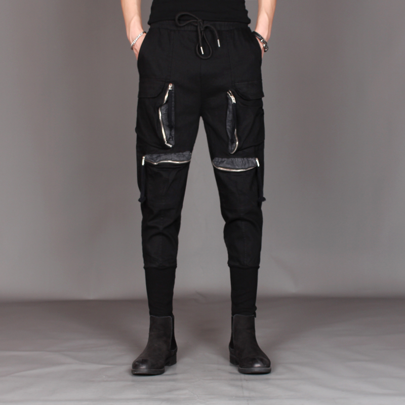 3XL 2019 New men's clothing fashion personality many pockets overalls Korean version slim taper pants, Black
3XL 2019 New men's clothing fashion personality many pockets overalls Korean version slim taper pants, Black