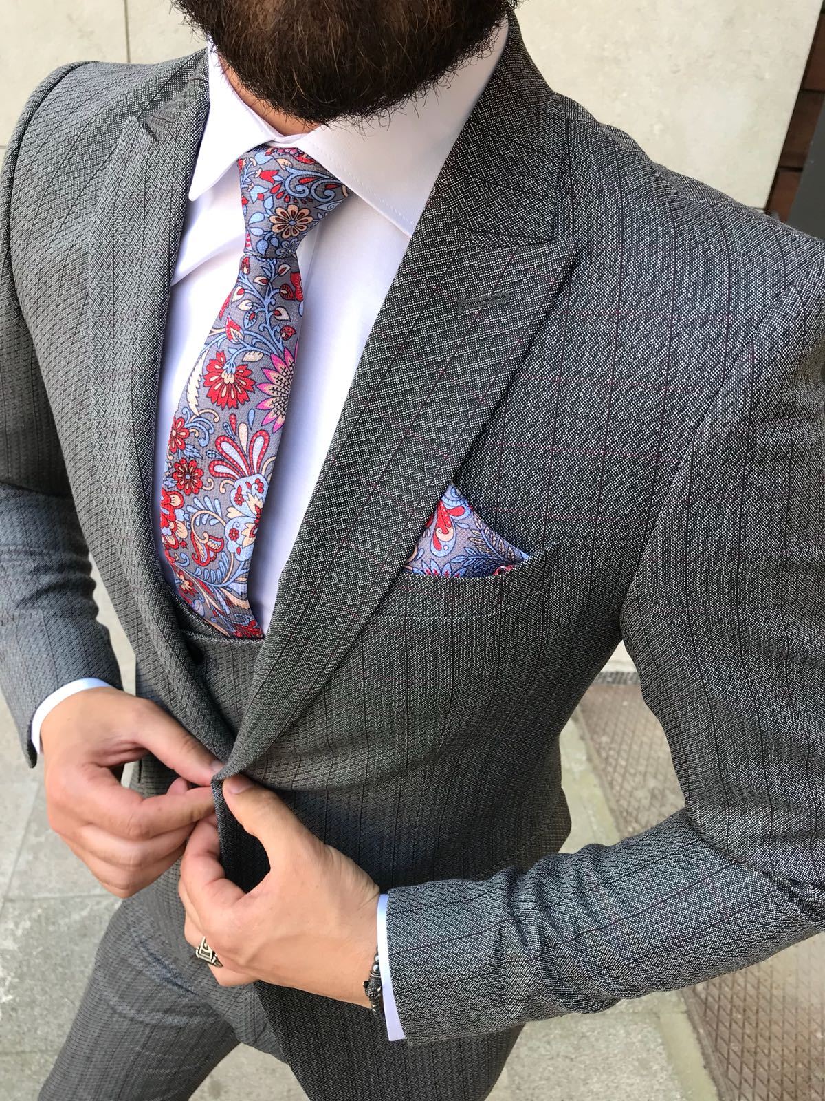 Fashion Herringbone Groom Wedding Tuxedos Slim Fit 3 Pieces Notched Lapel Mens Pants Suits High Quality Designer Jackets