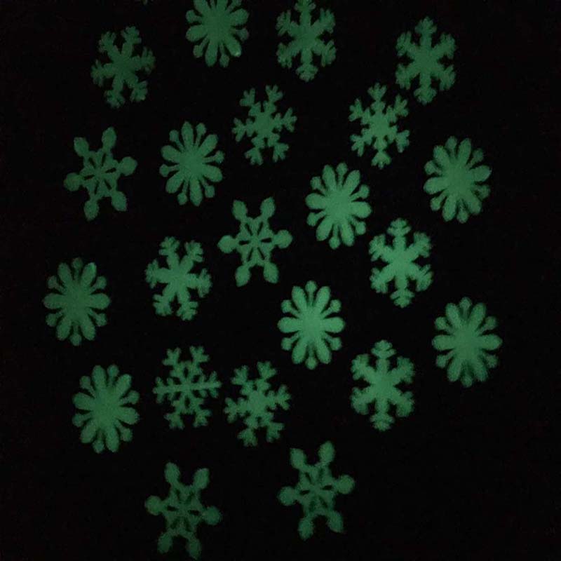 New Year Snowflake Decorations for Home Luminous Wall Sticker Child Kid Room Snowflakes Glow In The Dark Christmas Decal Winter