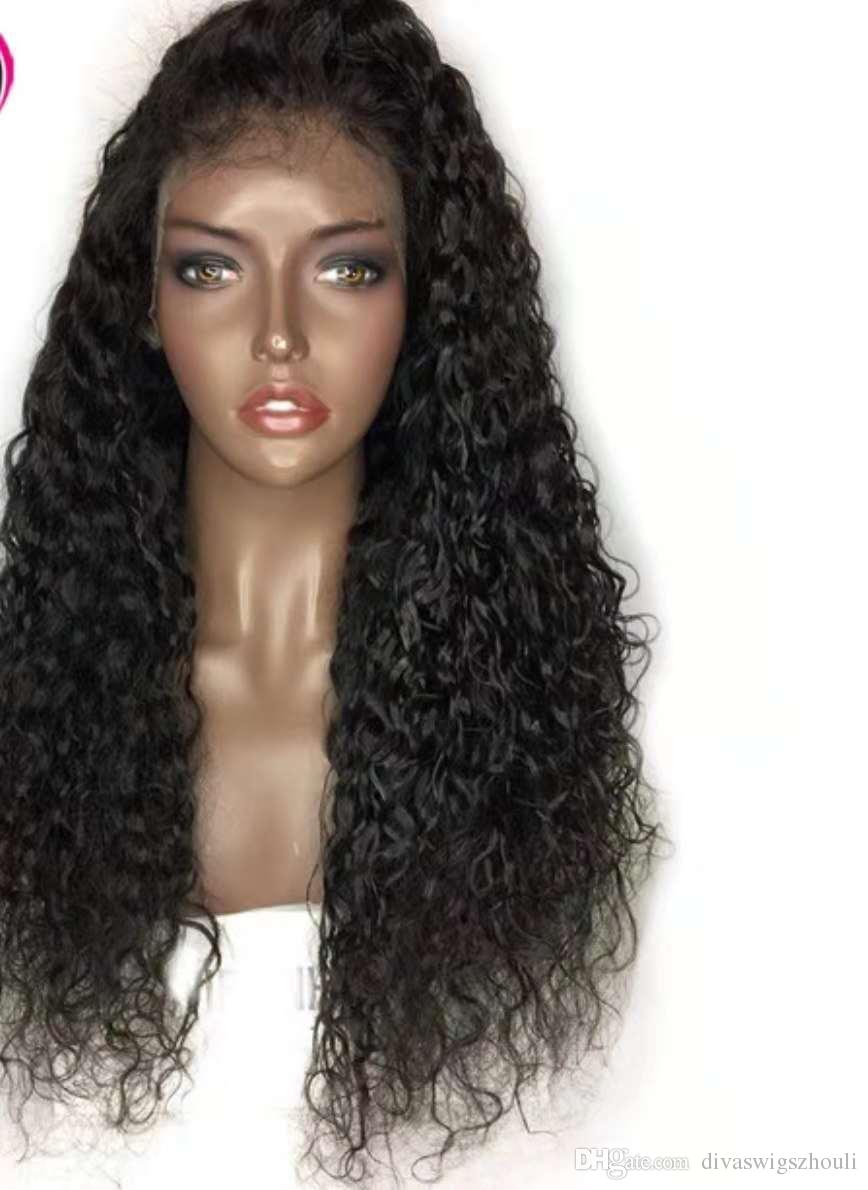 high density 180% curlyhair full lace humanhair wig Pre plucked african 360 lace frontal wig loose curly humanwig for curly