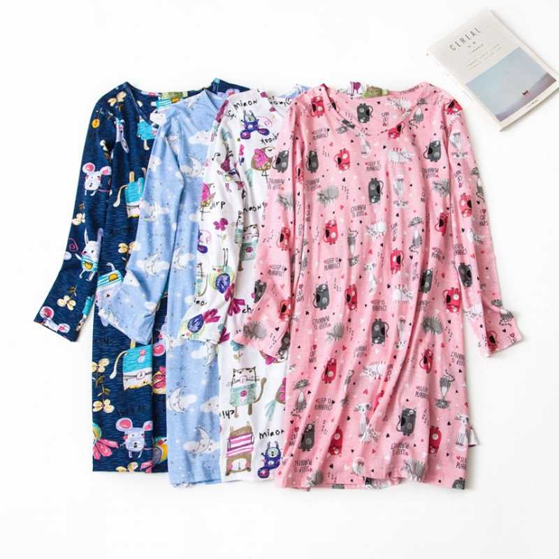 2020 Autumn Female Casual Cartoon nighty dress Ladies 100% Cotton Nightgown Women Long Sleeve O-neck collar Plus size sleepshirt, Blue
2020 Autumn Female Casual Cartoon nighty dress Ladies 100% Cotton Nightgown Women Long Sleeve O-neck collar Plus size sleepshirt, Blue