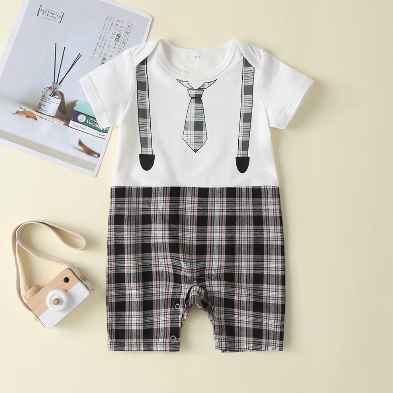 Short Sleeve Cotton Rompers Jumpsuit Casual Baby Kid Boy Plaid Round Neck for Children Walking Leaning Accessories, White
Short Sleeve Cotton Rompers Jumpsuit Casual Baby Kid Boy Plaid Round Neck for Children Walking Leaning Accessories, White