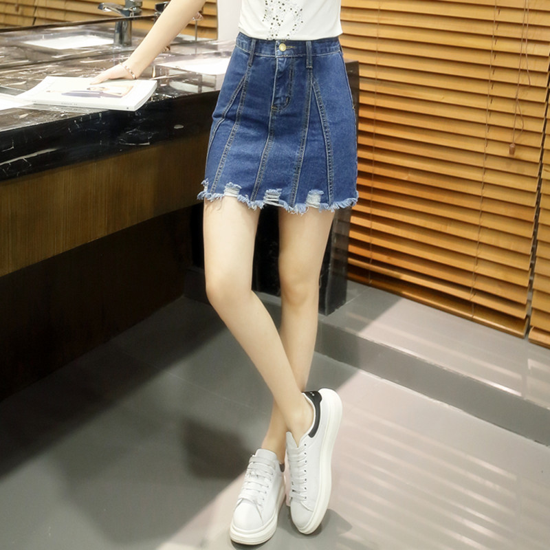 On sale New 2019 summer Womens ladies Pencil distressed A line denim jean Skirt tassel harajuku hole feminino -edge jupe, Blue
On sale New 2019 summer Womens ladies Pencil distressed A line denim jean Skirt tassel harajuku hole feminino -edge jupe, Blue