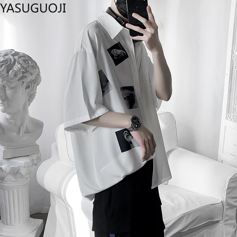 YASUGUOJI New Summer 2020 Men Printed Short Sleeve Casual Shirt Fashion Male Korea Style Vintage Streetwear Loose Shirts Men, White
YASUGUOJI New Summer 2020 Men Printed Short Sleeve Casual Shirt Fashion Male Korea Style Vintage Streetwear Loose Shirts Men, White