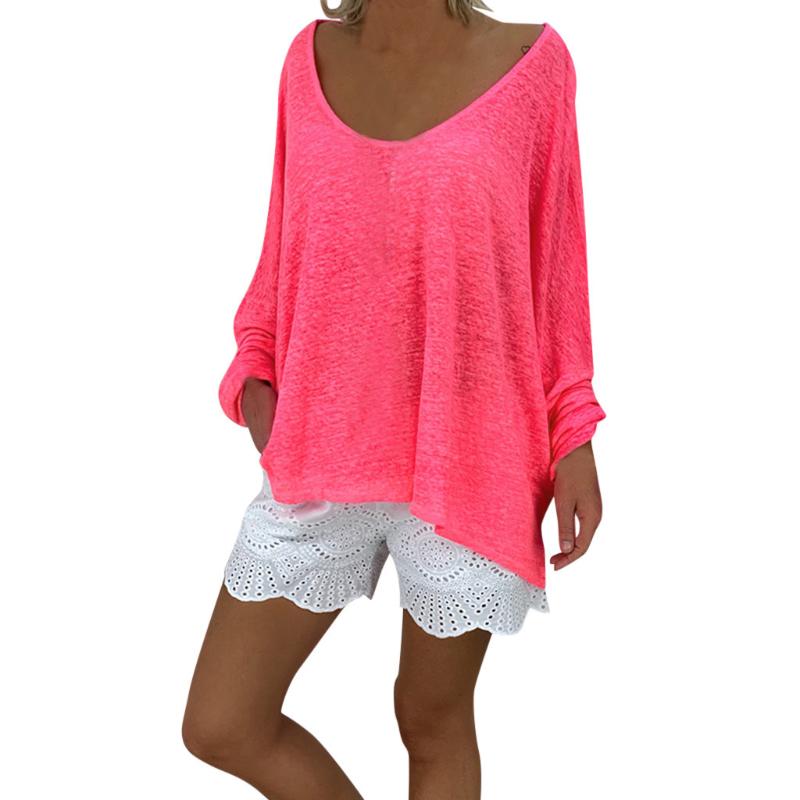 T Shirt Women' Spring Fashion Hot Pink Deep Round Neck Long Sleeve Polyester Shirts 19July16 P30, Be
T Shirt Women' Spring Fashion Hot Pink Deep Round Neck Long Sleeve Polyester Shirts 19July16 P30, Be