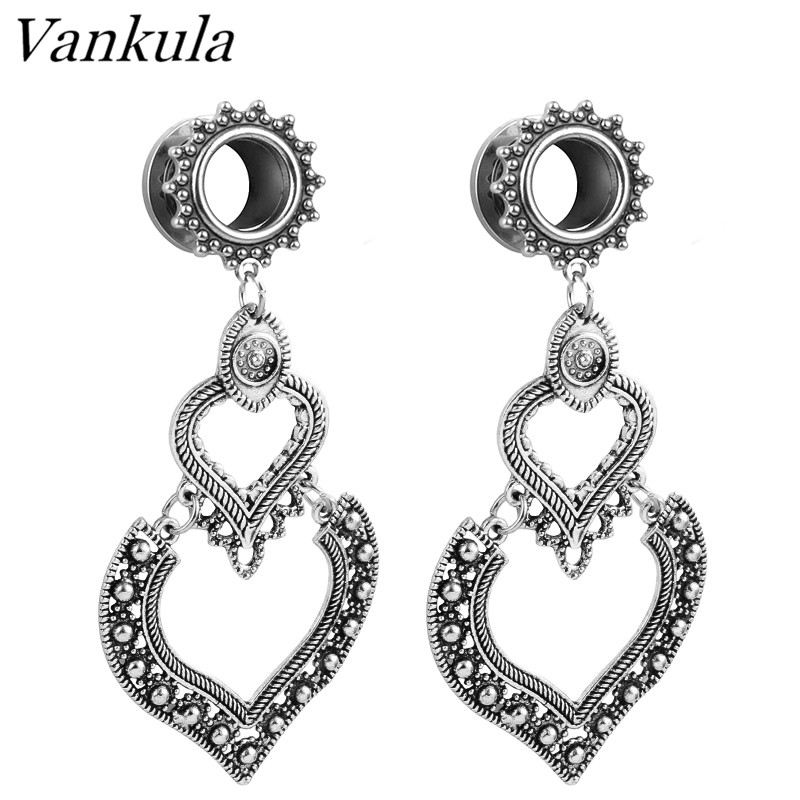 Vankula 2pcs Double Heart Dangle Ear Plug Expander Tunnel Plugs Stainless Ear Gauges Stretchers Pendant Piercing Body Jewelry
Vankula 2pcs Double Heart Dangle Ear Plug Expander Tunnel Plugs Stainless Ear Gauges Stretchers Pendant Piercing Body Jewelry