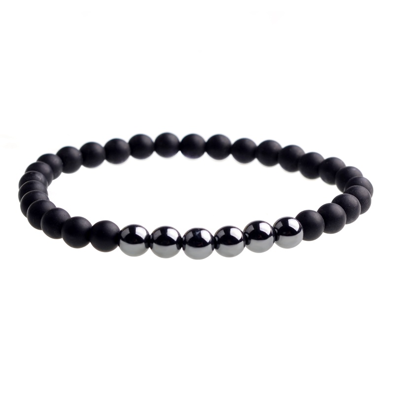 Magnetic bracelet black agate male and female sexual anxiety relief aura cure fashion pop bracelet