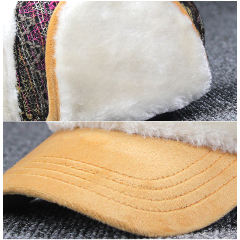 Winter Faux Cashmere Bomber Hat Women Earflap Caps Faux Fur Pompom Snow Hats Adjustable Bohemian Winter Russian Ushanka D19011503