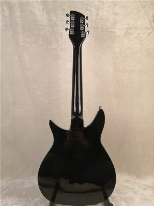 John Lennon 325 Short Scale Length 527mm 6 String Black Electric Guitar Bigs Tremolo, Gloss Paint Fingerboard, 5 Degree Angle Headstock