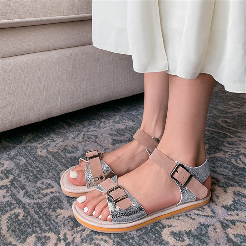 PXELENA Large Size 34-45 Women Flat Sandals 2020 Summer Gold Silver Buckle Ankle Strap Casual Comfort Shoes Female Walk Daily
PXELENA Large Size 34-45 Women Flat Sandals 2020 Summer Gold Silver Buckle Ankle Strap Casual Comfort Shoes Female Walk Daily