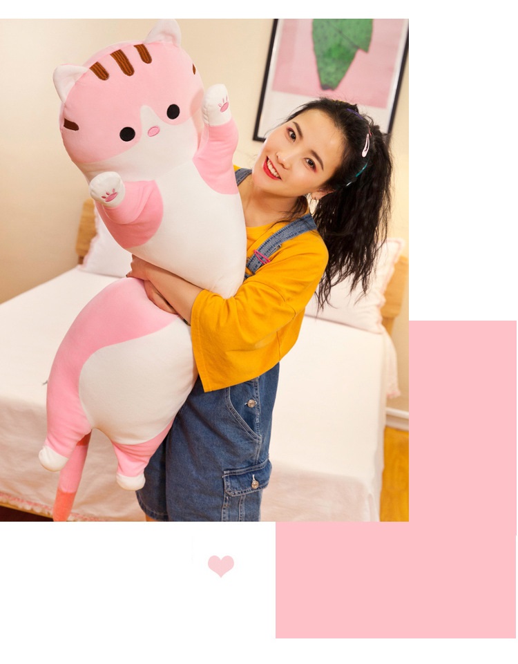 50cm70cm90cm selling Long lovely cat pillow cute cat plush toys Birthday present Sofa cushion for leaning on