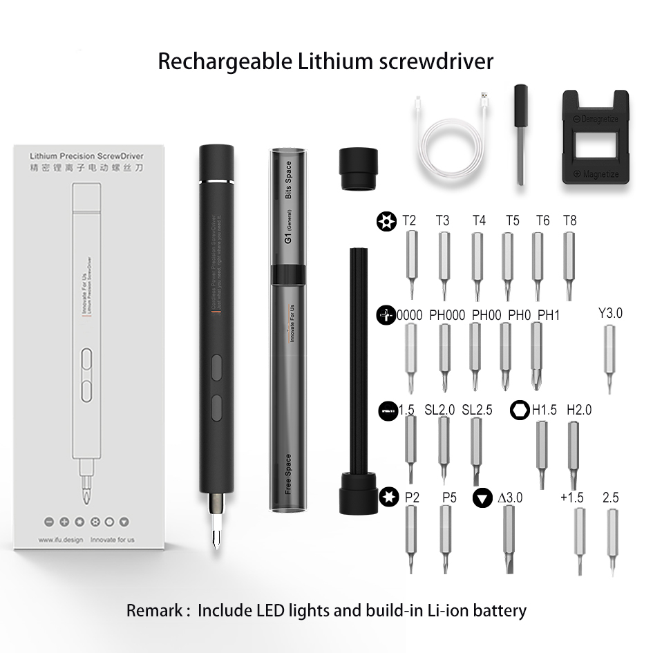 Cordless Gray/White Mini Electric Screwdriver Rechargeable Cordless Power Screw Driver Kit with LED Light Lithium Battery 
Cordless Gray/White Mini Electric Screwdriver Rechargeable Cordless Power Screw Driver Kit with LED Light Lithium Battery