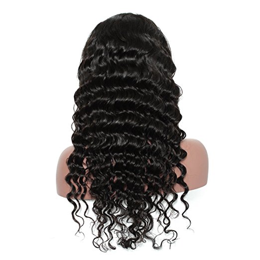 Hot Sale New Transparent Full Lace Wig , deep wave Cuticle Aligned Brazilian Human Hair Lace Wig transparent pre plucked natural 130%