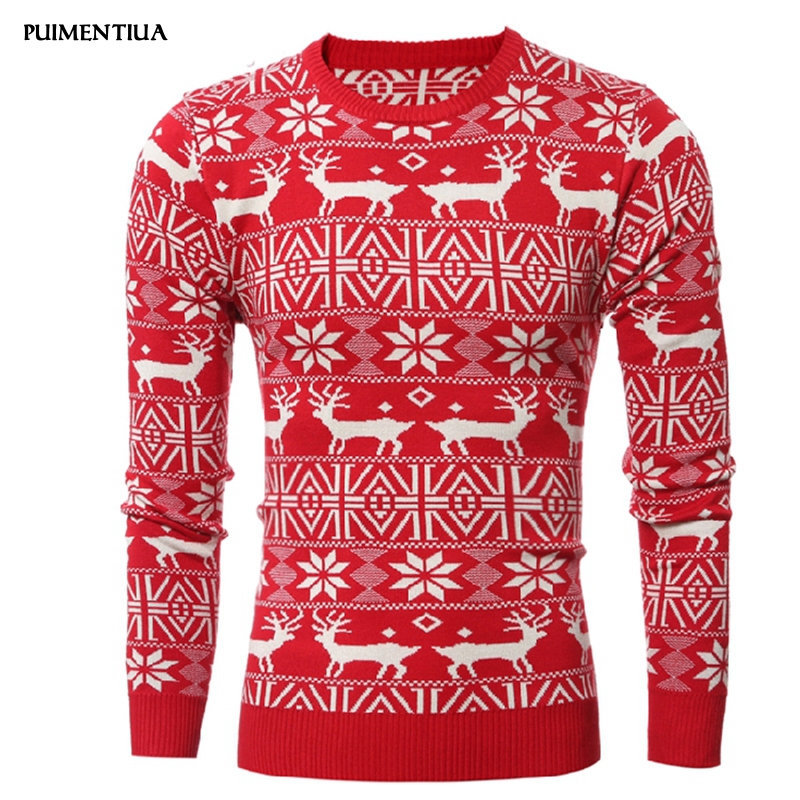 2020 New Christmas Style Men Autumn Winter Pullover Sweater Deer Printed Long Sleeve Thicken Warm O-Neck Sweaters Men, Red 2
2020 New Christmas Style Men Autumn Winter Pullover Sweater Deer Printed Long Sleeve Thicken Warm O-Neck Sweaters Men, Red 2