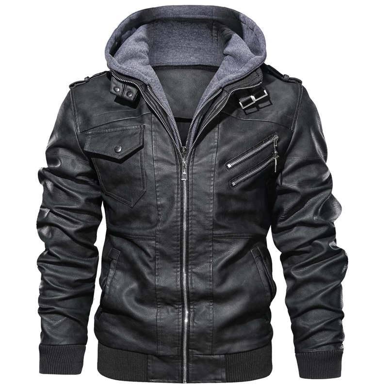 Mens Warm Jacket Winter Motorcycle Leather Jacket Windbreaker Hooded PU Male Outwear Waterproof Jackets And Coats For Men5301790