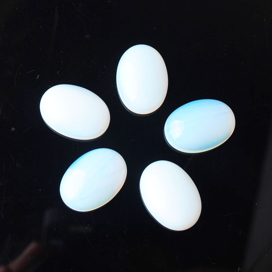 WOJIAER Oval Beads for Jewelry Making Natur GemStone Cabochon CAB No Drilled Hole 13x18mm Opal Crystal Quartz BU801