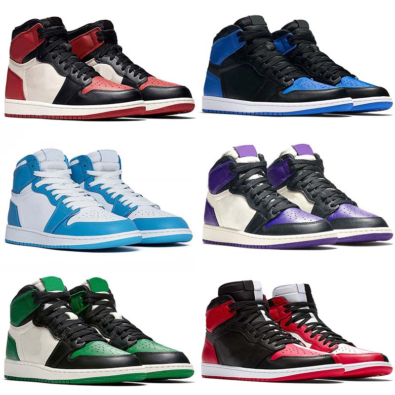 Top mens 1 basketball shoes Bred Toe UNC Royal Blue with blue Jumpman 1s Court Purple Pine Green Chicago men sneakers designer shoes, A18 black toe with black mark
Top mens 1 basketball shoes Bred Toe UNC Royal Blue with blue Jumpman 1s Court Purple Pine Green Chicago men sneakers designer shoes, A18 black toe with black mark