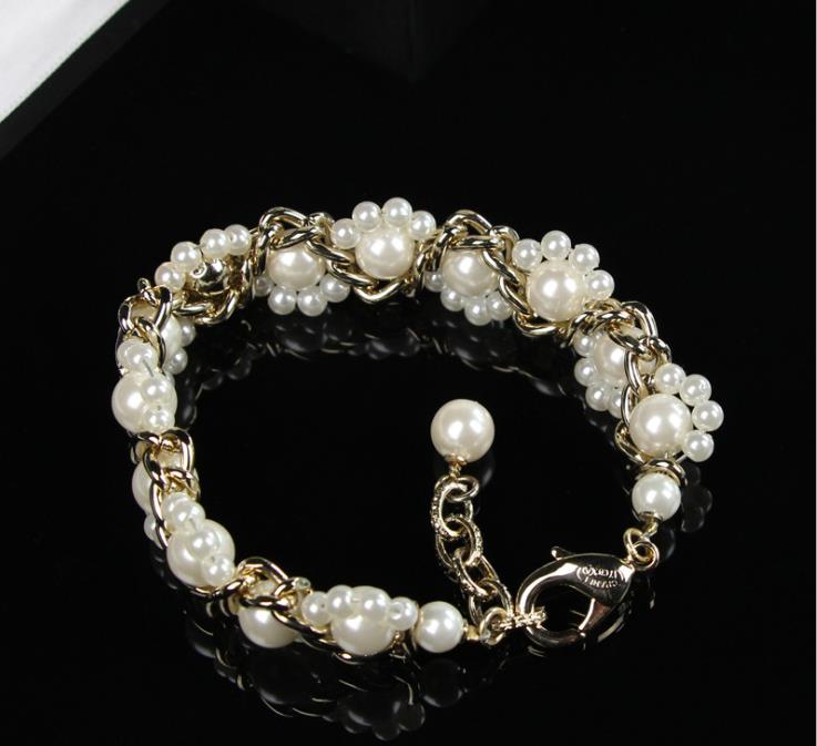 Korean Pearl Bracelet Fashion size pearl woven bracelet Jewelry