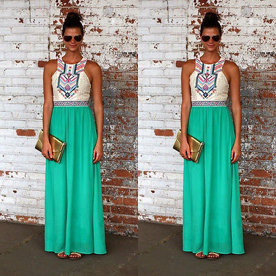 Sexy Women Summer Boho Long Maxi Dress Evening Party Beach Dresses Chiffon Dress, Blue
Sexy Women Summer Boho Long Maxi Dress Evening Party Beach Dresses Chiffon Dress, Blue