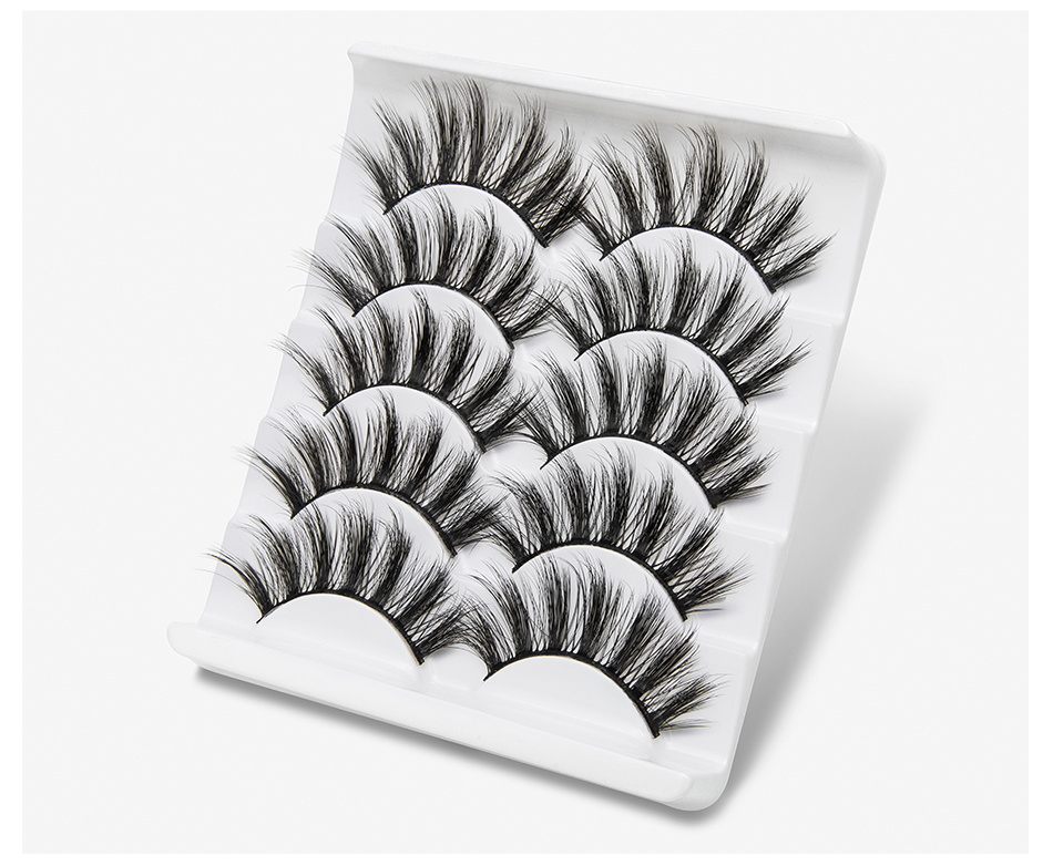5 Pairs Mixed Styles 3D Mink Hair False Eyelashes Handmade Natural Long Eyelash Wispy Fluffy Multilayer Lashes Reusable