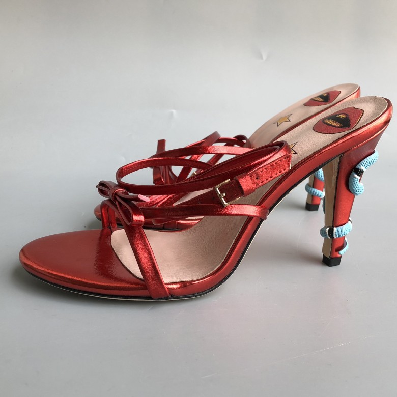 Hot Sale-Fashion Style Brand Sandals Lang High Heels Leather Strappy Sandals Women Summer Shoes Party Shoes Gladiator Sandals 35-40