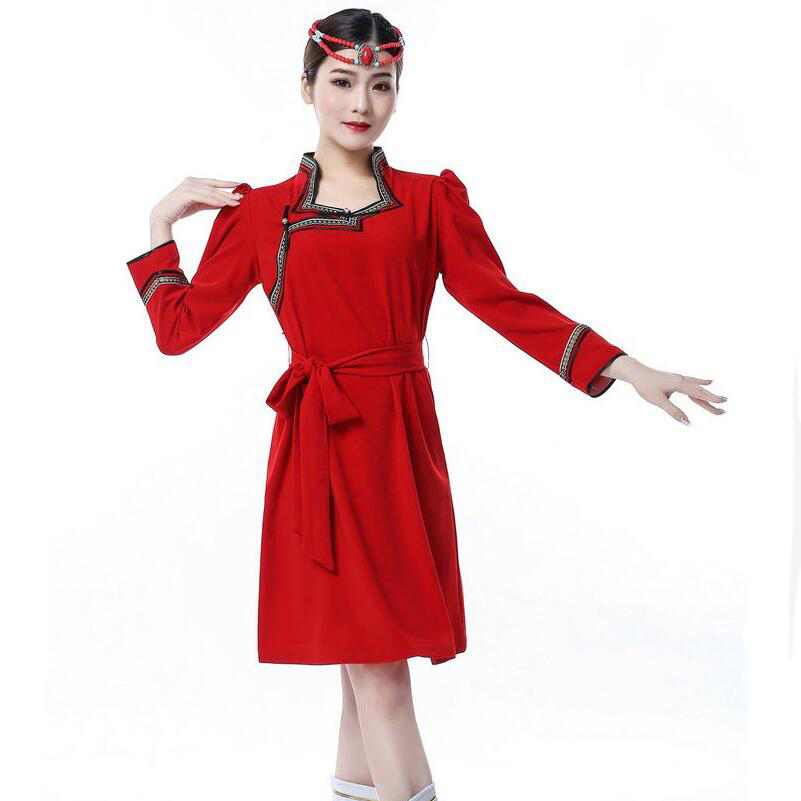 Mongolian Dance Clothing Woman Adult long sleeve dress Mongolia Show Classical oriental costume Ethnic festival stage Performance wear