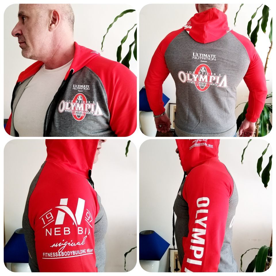OLYMPIA Men Gyms Hoodies Gym Fitness Bodybuilding Sweatshirt Zipper Closure Sportswear Male Workout Hooded Jacket Clothing LY191210