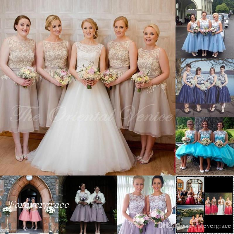 2019 Cheap Vintage Tea Length Lace Appliques Bridesmaid Dress Wedding Ceremony Women Formal Maid of Honor Gown Plus Size Custom Made
2019 Cheap Vintage Tea Length Lace Appliques Bridesmaid Dress Wedding Ceremony Women Formal Maid of Honor Gown Plus Size Custom Made