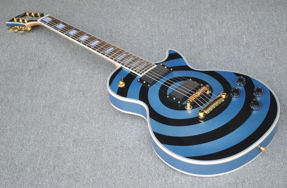 Custom Shop Zakk Wylde bullseye Pelham Blue & Black Electric Guitar White Block Pearl Inlay, Copy EMG Passive Pickups, Golden Hardware
Custom Shop Zakk Wylde bullseye Pelham Blue & Black Electric Guitar White Block Pearl Inlay, Copy EMG Passive Pickups, Golden Hardware
