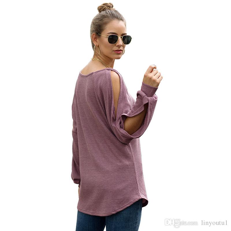 2020 Blouses Summer Women Knitted top shirts u- neck Strapless Shirts Off Shoulder Short-sleeved shirt Loose Type